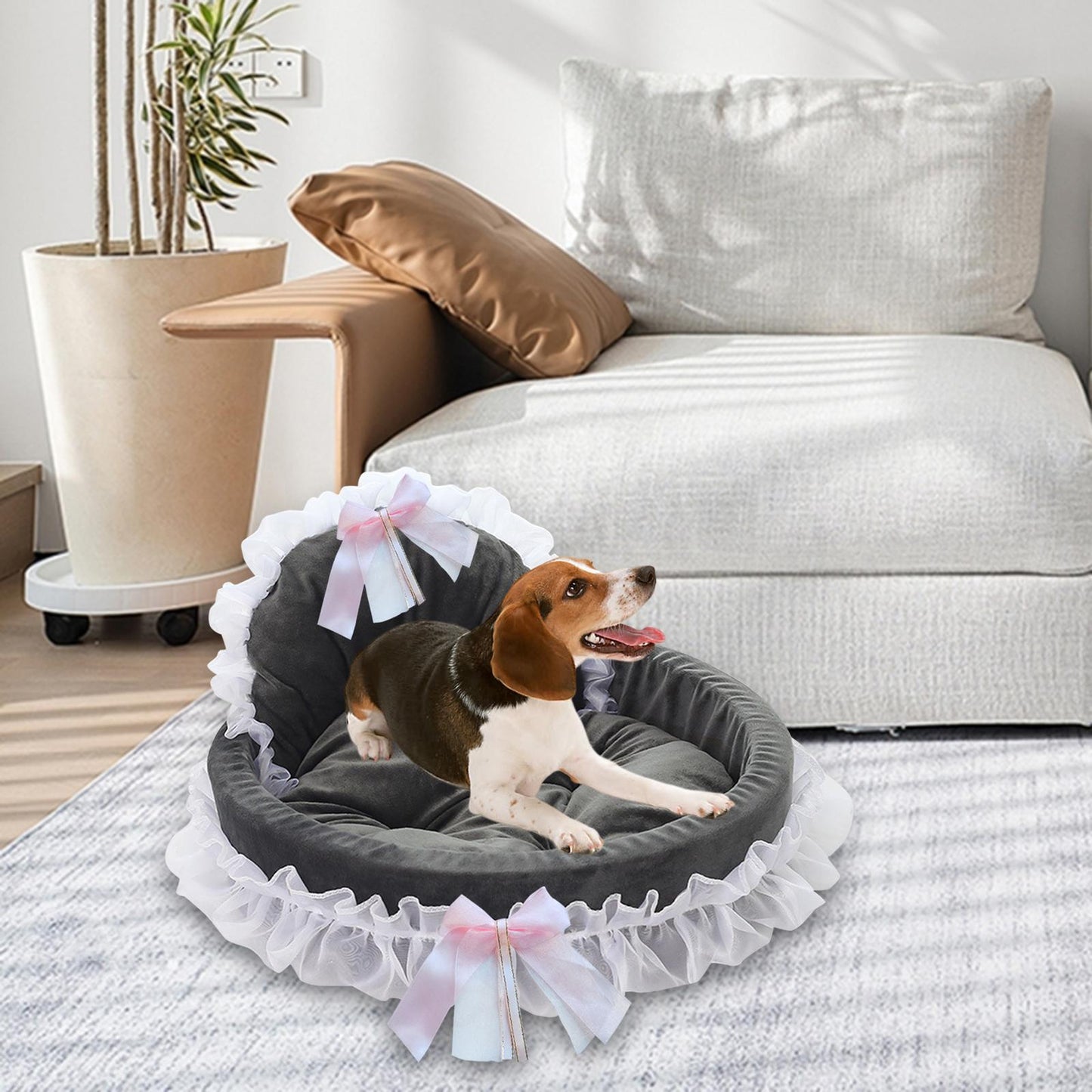 Lit Pour Chien - CuteLaceDogBed™ - Gris - Repos Chien