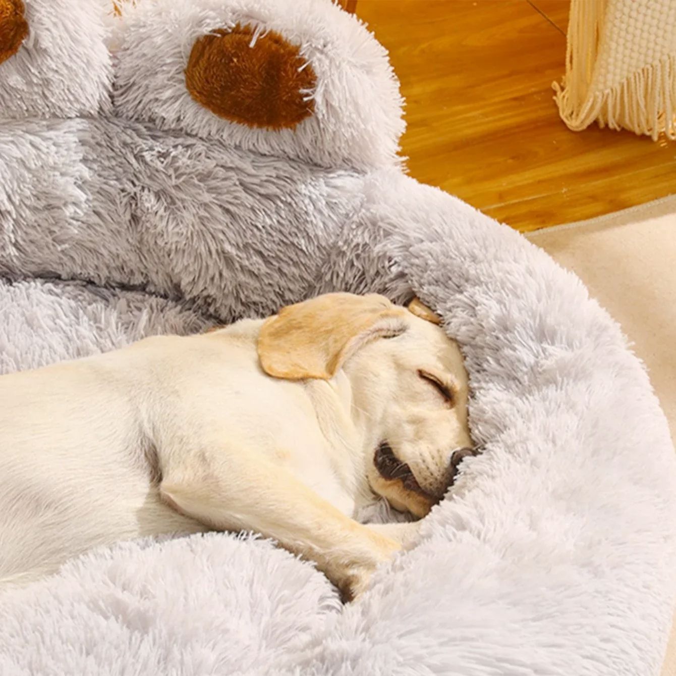 Lit pour Chien - FluffyDogBed™ - Gris - Repos Chien