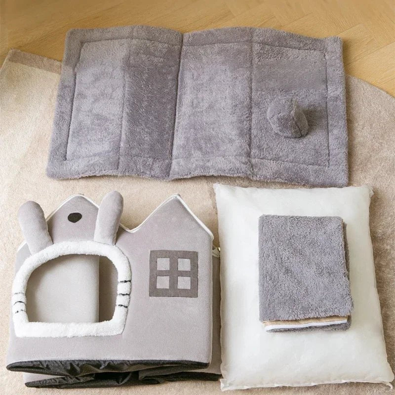 Niche Chien - ComfortableDogHouse™ - Gris Toiture Double - Repos Chien