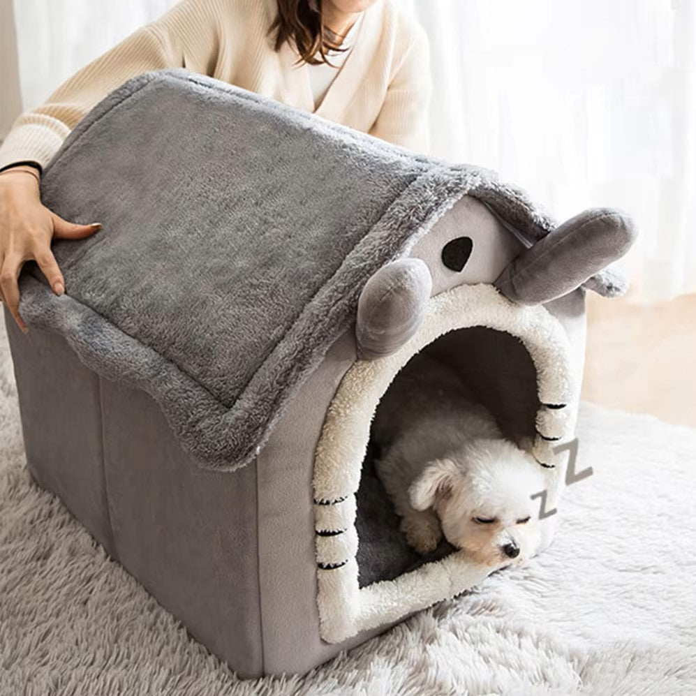 Niche Chien - ComfortableDogHouse™ - Toit simple gris - Repos Chien