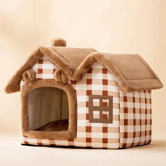 Niche Chien - ComfortableDogHouse™ - Marron Toiture Double - Repos Chien